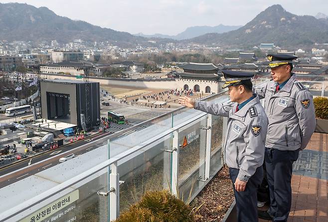 BTS 무대 현장 점검하는 박정보 서울경찰청장 2026.3.18