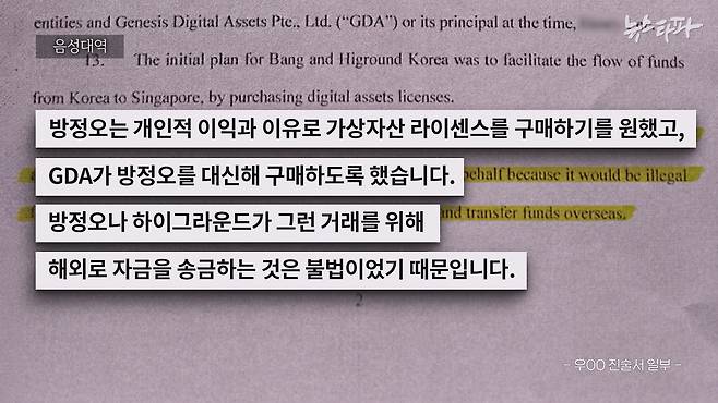 하이그라운드 전 대표 우 모 씨의 진술서 내용 일부.