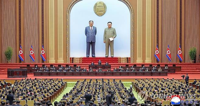 북한, 최고인민회의 개최 (평양 조선중앙통신=연합뉴스) 북한 조선중앙통신은 최고인민회의 제15기 제1차회의 1일회의가 22일 진행되었다고 23일 보도했다. 회의에서는 김정은을 국무위원장으로 재추대했다고 통신은 전했다. 2026.3.23 
    [국내에서만 사용가능. 재배포 금지. For Use Only in the Republic of Korea. No Redistribution] nkphoto@yna.co.kr