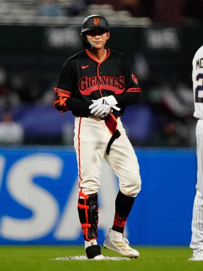 2루타를 터뜨린 뒤 환하게 웃는 샌프란시스코 자이언츠 이정후. 사진=구단 공식 SNS