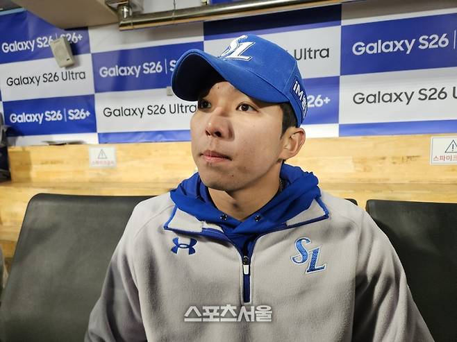 삼성 김영웅이 23일 대구삼성라이온즈파크에서 열린 2026 KBO리그 시범경기 KIA와 경기에서 멀티 홈런을 터뜨리며 팀 승리를 이끈 후 인터뷰에 응했다. 사진 | 삼성 라이온즈