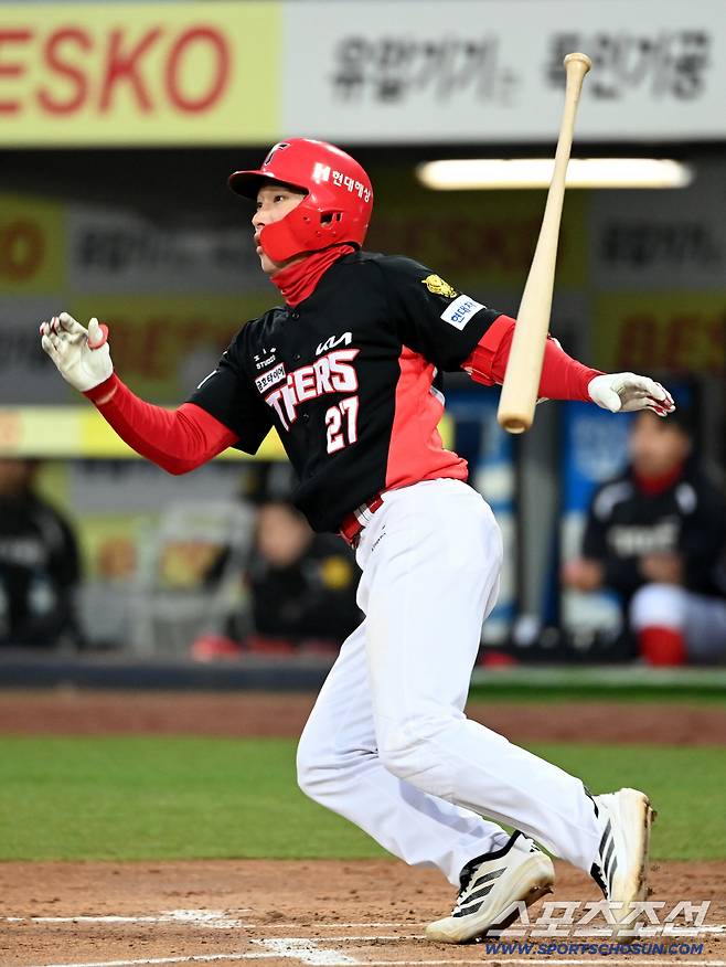 23일 대구삼성라이온즈파크에서 열린 KIA와 삼성의 시범경기. 3회초 KIA 김호령이 2루타를 치고 있다. 대구=허상욱 기자wook@sportschosun.com/2026.03.23/