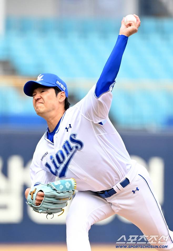 24일 대구삼성라이온즈파크에서 열린 KIA와 삼성의 시범경기. 5회초 삼성 백정현이 역투하고 있다. 대구=허상욱 기자wook@sportschosun.com/2026.03.24/