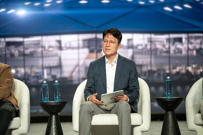 도승용 SK하이닉스 부사장(DT담당)이 17일(현지시각) 미국 캘리포니아 새너제이 컨벤션센터에서 열린 엔비디아의 연례 개발자회의 ‘GTC 2026’ 패널 토의에서 발언하고 있다./SK하이닉스