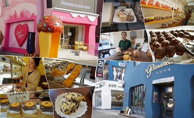 전남 해남군 해남읍 초콜릿 거리 내 점포와 상품들. 해남군 제공