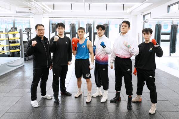 '제72회 경기도체육대회' 우승을 목표로 막바지 담금질을 하고 있는 광주시청 복싱팀이 화이팅을 외치고 있다. 광주시제공