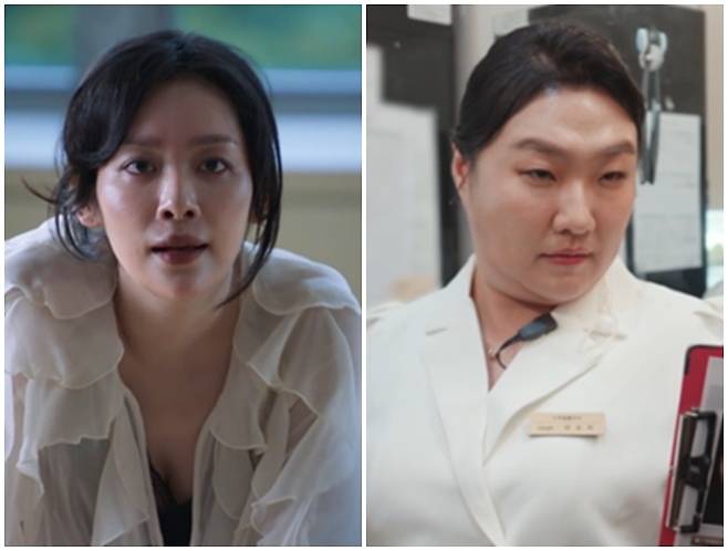 배우 차주영이 ENA 월화드라마 ‘클라이맥스’에서 선보인 독특한 대사 톤으로 시청자들의 뜨거운 반응을 끌어내고 있다. / 사진 = 클라이맥스, SNL 코리아 캡처