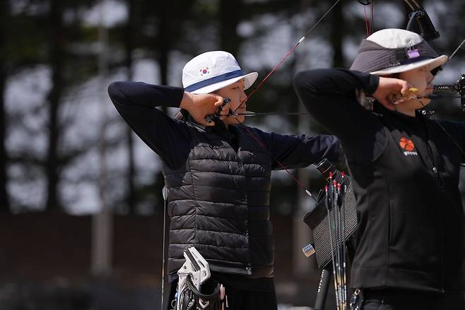 양궁 컴파운드 여자 대표팀의 14세 강연서. 사진 제공=대한양궁협회