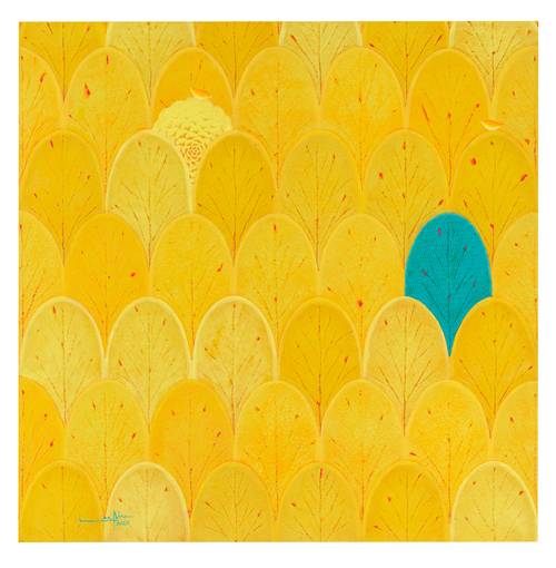 기다림은 언제나 설렘- 꿈꾸는 겁쟁이,55x55cm,Mixed media, 2025