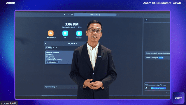 테트 나잉 줌 아태지역 익스피리언스 센터 에반젤리스트가 제품 데모를 진행했다. (사진=줌)
