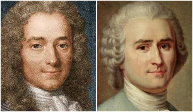 볼테르(왼쪽)와 장 자크 루소.