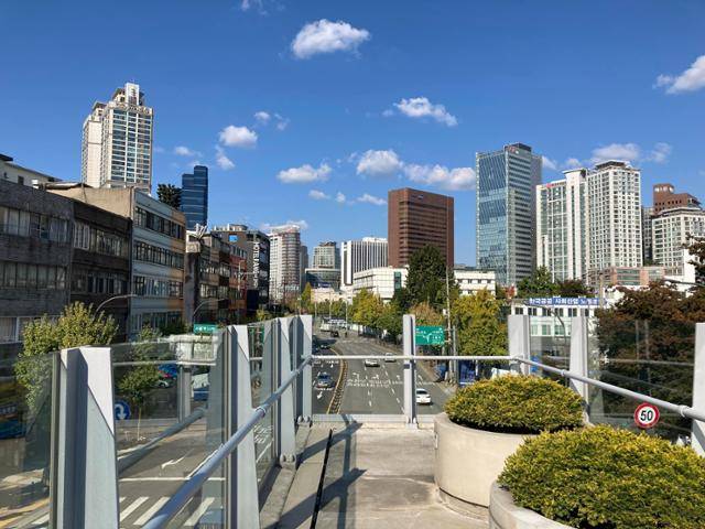 서울로7017 보행로에서 본 서울 시내의 모습. 한국일보 자료사진