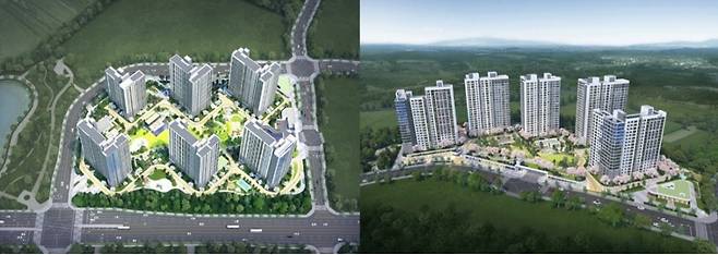 고덕국제신도시 수자인풍경채 1,2단지 조감도. BS한양 제공