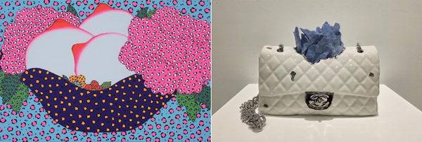 레오킴(왼쪽 작품) 작가와 킴미킴 작가의 콜라보 전시 ‘도모(DOMO)’에 소개된 작품.  리빈갤러리 제공