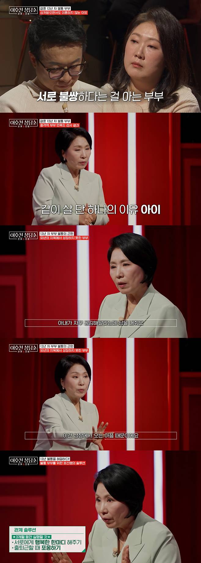 서로 소통하지 않는 결혼 12년 차 부부의 사연이 전해졌다. /사진=tvN STORY '이호선 상담소' 방송 화면