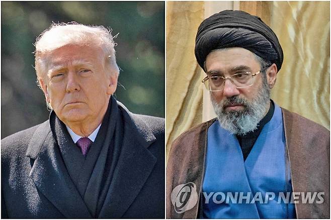 트럼프 미국 대통령(왼쪽)과 모즈타바 하메네이 이란 최고지도자 [로이터·UPI=연합뉴스. 재판매 및 DB 금지]