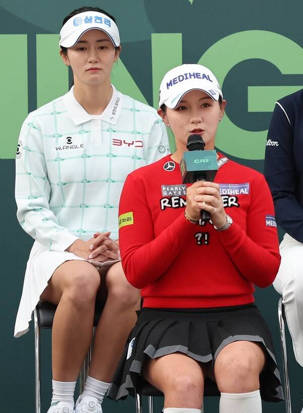 김민솔, 박결, 박민지, 박혜준, 배소현, 유현조, 이가영, 이율린, 임희정, 홍정민 프로와 함께 한국여자프로골프(KLPGA) 투어 2026시즌 오프닝 세리머니(Opening Ceremony)인 '출정식' 미디어데이에 참석한 제18대 KLPGA 홍보 모델 이세희, 박현경 프로. 사진제공=KLPGA (사진을 무단으로 사용하지 마십시오.)