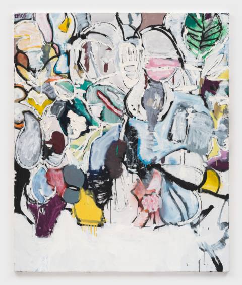 Eddie Martinez, Lost Edge, 2025, Acrylic, oil, and spray paint on linen, 182.9 x 152.4 cm