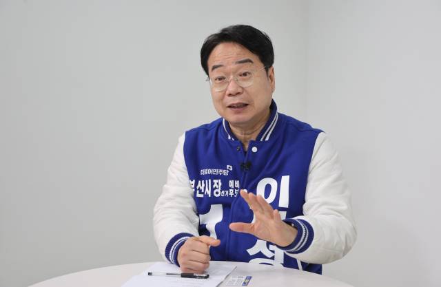 더불어민주당 부산시장 이재성 예비후보. 이재찬 기자 chan@