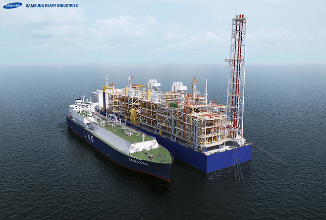 삼성중공업이 개발한 심해용 FLNG 표준모델 MLF-O. [사진=삼성중공업]
