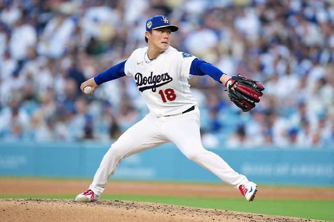 야마모토 요시노부(다저스). 사진=AFPBB NEWS