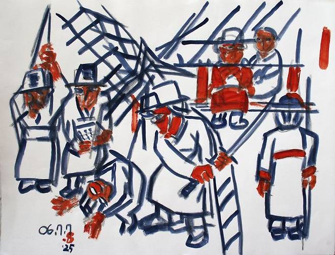 서용선 Suh Yongsun, 계유년 Year of the Fowl, 2006, Acrylic on paper, 50 × 66cm (Framed) *재판매 및 DB 금지