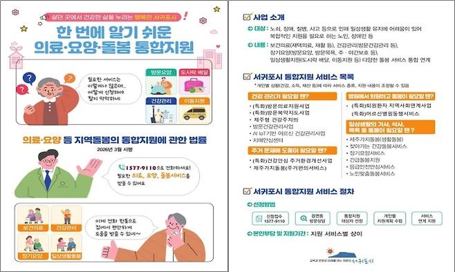 의료요양돌봄 통합지원 홍보물. 서귀포시 제공