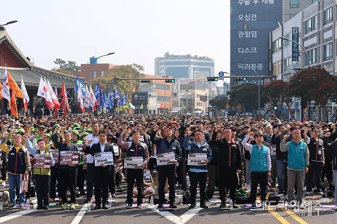 28일 제주에서 열린 4.3민중항쟁 78주년 정신계승 전국노동자대회.