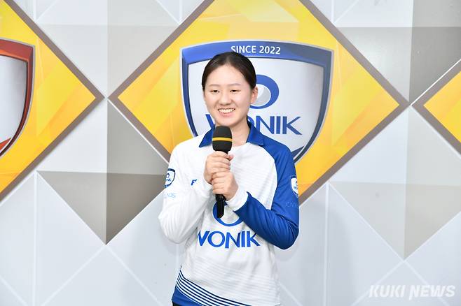 지난 1차전에서 2-2 상황에 등판, 원익의 승리를 결정한 김은지 9단. 쿠키뉴스 자료사진