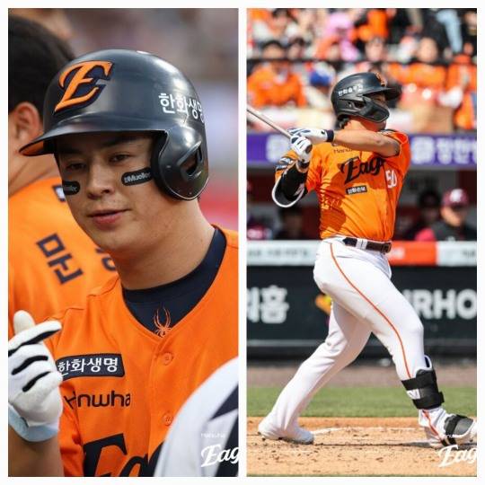 노시환(왼쪽)과 강백호