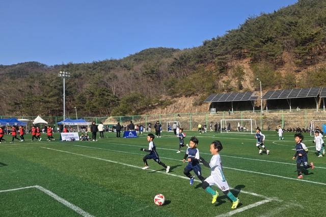 ▲ 보은에서 열린 30회 리틀K리그 전국유소년 축구대회 경기 장면.