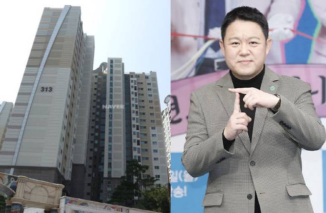 경기 고양시 일산동구 식사동 위시티블루밍3단지와 방송인 김구라. (사진=네이버부동산, 뉴스1)