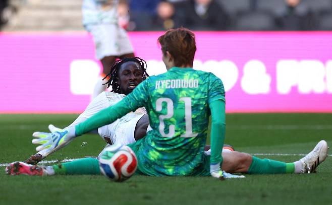 Soccer Football - International Friendly - South Korea v Ivory Coast - Stadium MK, Milton Keynes, Britain - March 28, 2026 Ivory Coast's Evann Guessand scores their first goal Action Images via Reuters/Andrew Boyers







<저작권자(c) 연합뉴스, 무단 전재-재배포, AI 학습 및 활용 금지>
