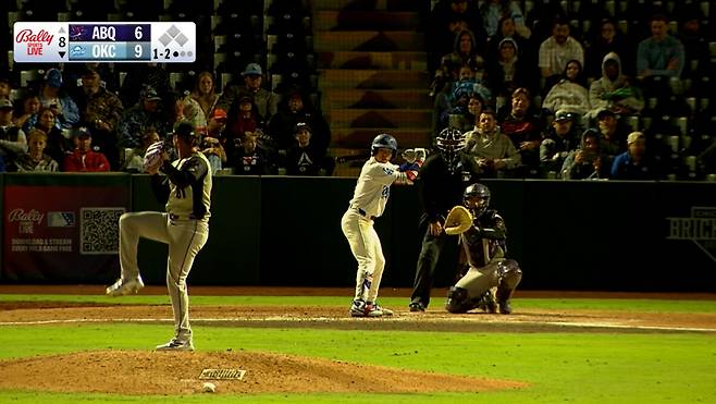 김혜성이 8회말 이날 경기의 5번째 안타를 치고 있다. 사진=MiLB.TV 캡처