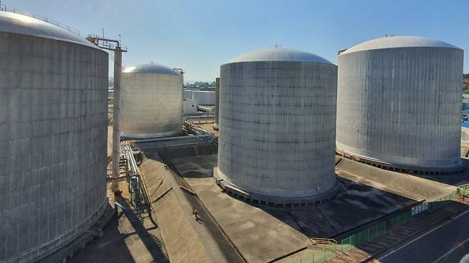 롯데정밀화학 울산 암모니아 터미널에는 돔 형태의 대형 탱크 6기와 구형 볼탱크 2기가 있으며 총 저장 능력은 9만3000t에 달한다. 울산항 부두와 연결된 배관을 따라 암모니아를 옮길 수 있다. 롯데정밀화학은 단순 유통을 넘어 에너지 공급자로의 전환에 나서고 있다. 롯데정밀화학 제공