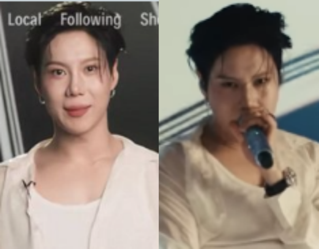 그룹 샤이니 멤버 태민의 근황을 두고 성형설이 불거진 가운데 같은 날 찍힌 영상들에서의 모습. / X(구 트위터) 및 아마존 뮤직