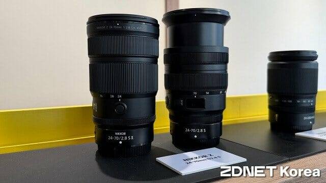 니코르 Z 24-70mm f/2.8 S Ⅱ(왼쪽), 24-70mm f/2.8 S(오른쪽). (사진=지디넷코리아)