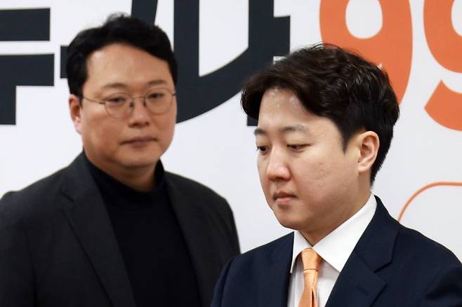 이준석 개혁신당 대표(오른쪽)와 천하람 원내대표. ⓒ 뉴시스