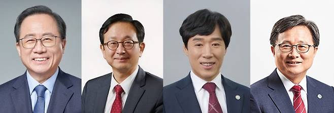 오는 6월 지방 선거에 부산시교육감 후보로 출마했거나 출마할 것으로 보이는 후보들. 왼쪽부터 김석준, 정승윤, 최윤홍, 전호환 후보. 각 후보 측 제공