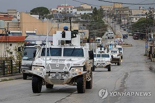 레바논 주둔 유엔 평화유지군의 순찰 임무 [로이터 연합뉴스. 재판매 및 DB 금지]