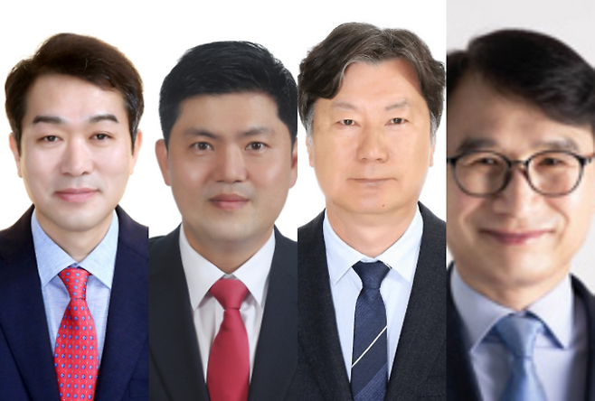 ▲ 왼쪽부터 국민의힘 김근한·소진혁·장진호 예비후보, 더불어민주당 이상호 예비후보.