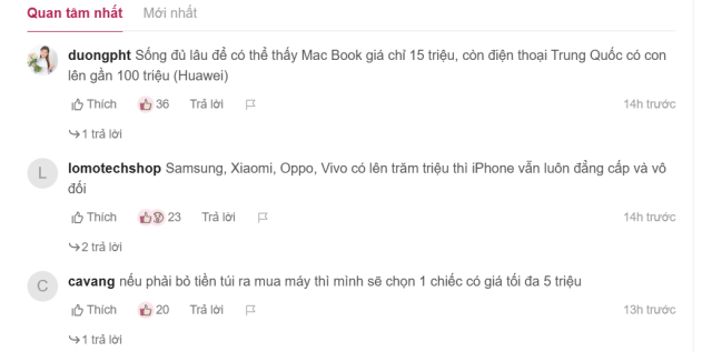 기사 댓글에 달린 누리꾼들의 반응 [사진=VnExpress 갈무리]