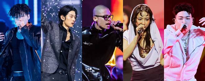 왼쪽부터 김하온, 나우아임영, 메이슨홈, 밀리, 트레이비 (사진=Mnet 제공)