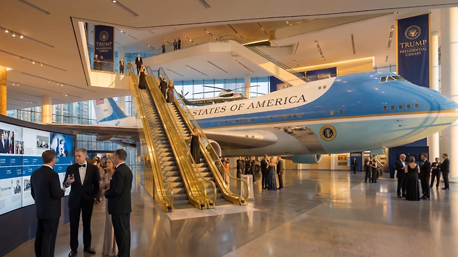 도널드 트럼프 미국 대통령의 도서관 조감도 [에릭 트럼프 X 캡처]