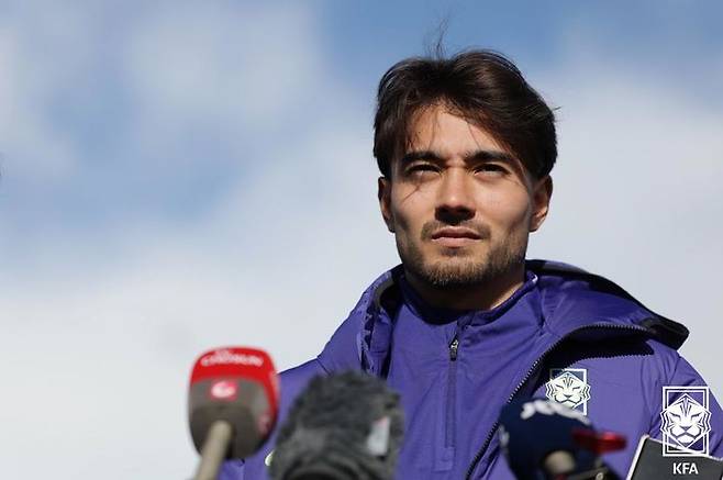 [서울=뉴시스] 홍명보 감독이 이끄는 한국 축구 대표팀에 합류한 옌스 카스트로프. (사진=대한축구협회 제공) *재판매 및 DB 금지