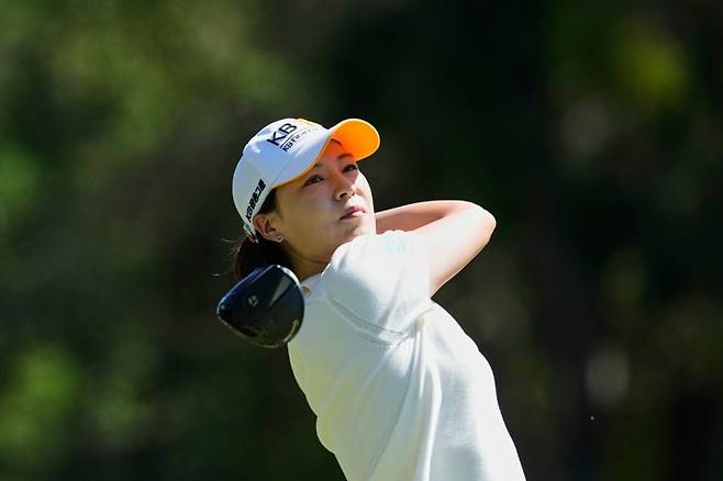 티샷하는 전인지 [AP/연합뉴스]