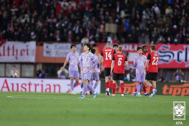 홍명보 감독이 이끄는 축구대표팀이 3월 2연전에서 모두 패배했다. (대한축구협회 제공)