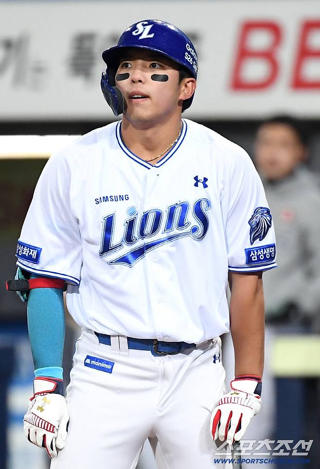 31일 대구 삼성라이온즈파크에서 열린 삼성과 두산의 경기. 6회 삼진을 당하고 있는 삼성 김영웅. 대구=송정헌 기자songs@sportschosun.com/2026.03.31/