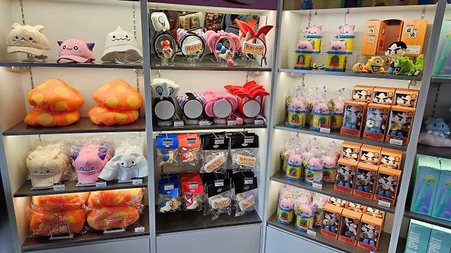 인형모자-주황버섯을 비롯해 다른 데서 보기 힘든 굿즈들이 가득했다.