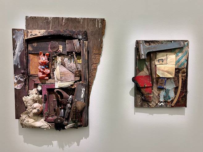 "The Artist" (1986), left, and "Monkey Toothbrush" (1986) [LEE JIAN]